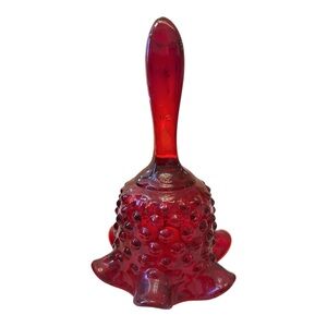 Fenton Carnival Glass Ruby Hobnail Ruffle Bell